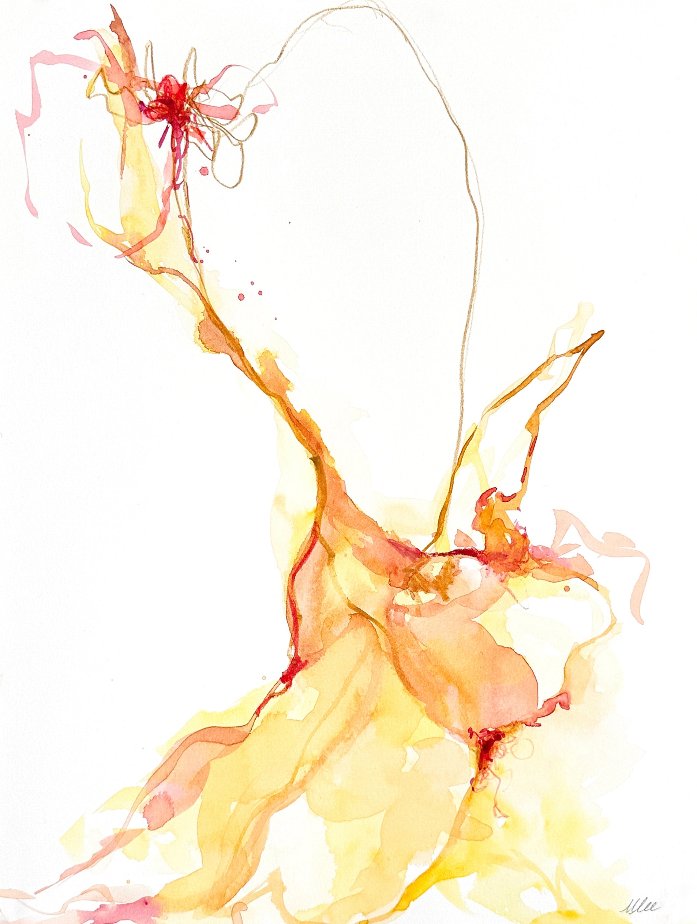 Creamy yellow Watercolor by Monica Lee Rich